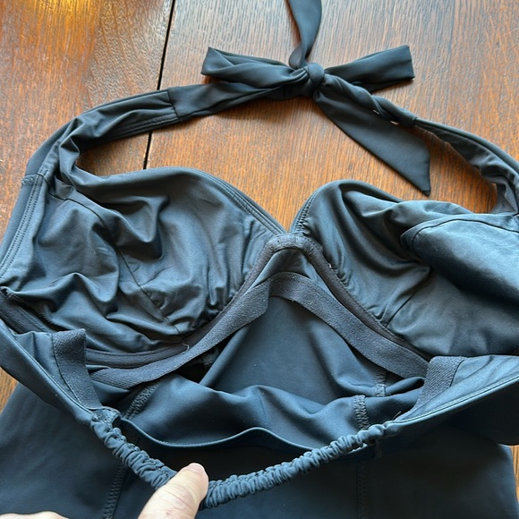 36D/DD Tall Sculpted Halter Swim Tankini in Black. Has underwire. NWOT - Picture 7 of 10
